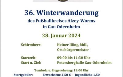 36. Winterwanderung des Fußballkreises Alzey-Worms am 28. Januar 2024 Gau-Odernheim